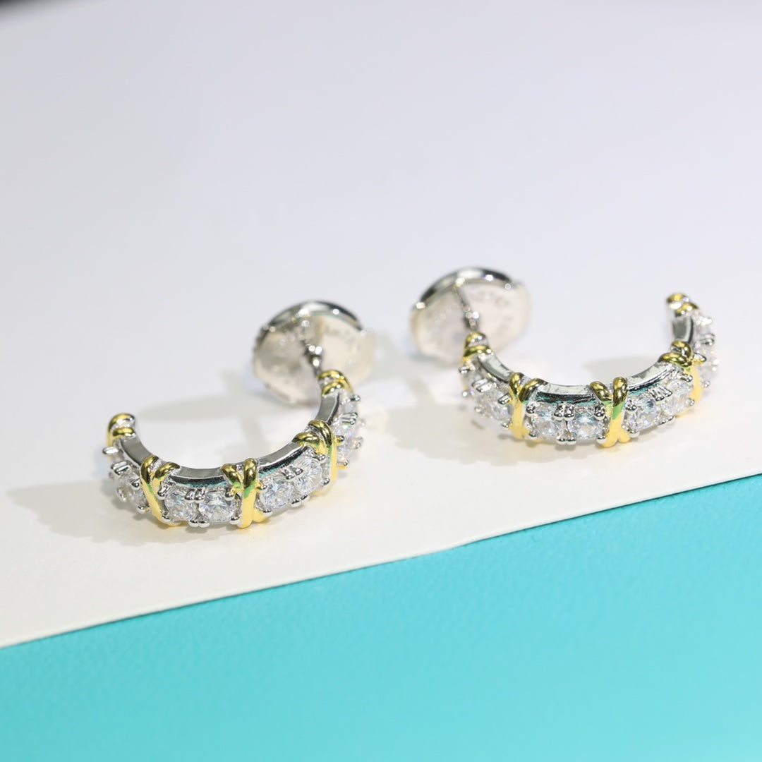 [JeweliWhal]TWENTY STONE HOOP GOLD EARRINGS