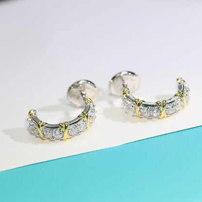 [JeweliWhal]TWENTY STONE HOOP GOLD EARRINGS