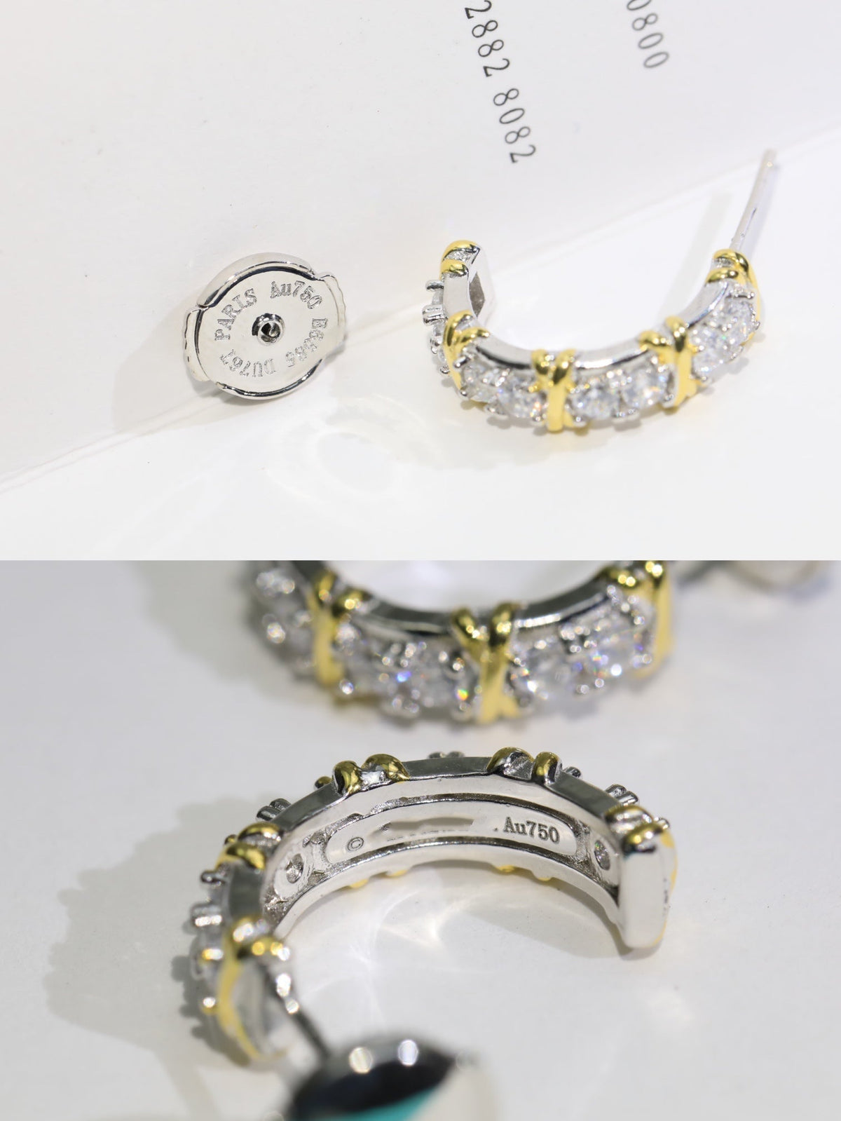 [JeweliWhal]TWENTY STONE HOOP GOLD EARRINGS