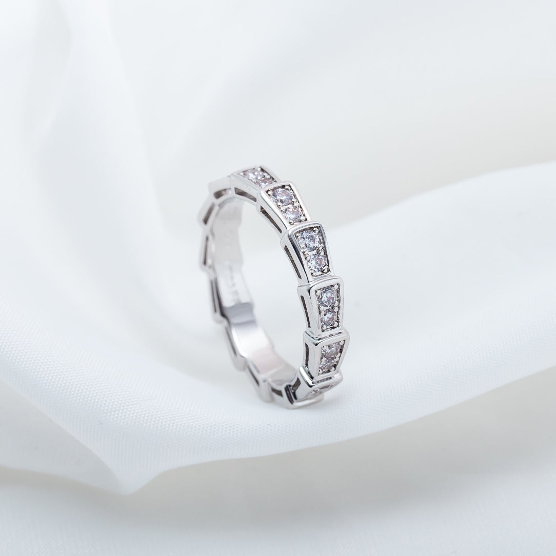 [⭐⭐JeweliWhal]SERPENTI RING SILBER MIT DIAMANT-PAVÉ 3MM
