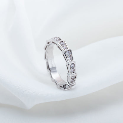 [⭐⭐JeweliWhal]SERPENTI RING SILBER MIT DIAMANT-PAVÉ 3MM