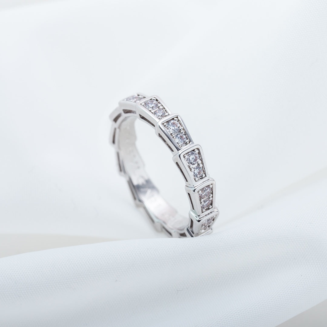 [⭐⭐JeweliWhal]SERPENTI RING SILBER MIT DIAMANT-PAVÉ 3MM