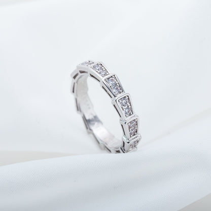 [⭐⭐JeweliWhal]SERPENTI RING SILBER MIT DIAMANT-PAVÉ 3MM