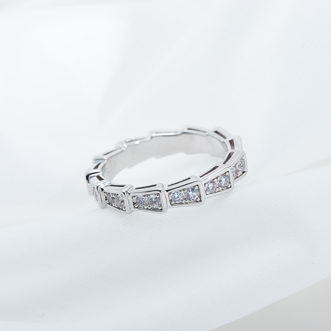 [⭐⭐JeweliWhal]SERPENTI RING SILBER MIT DIAMANT-PAVÉ 3MM