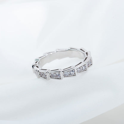 [⭐⭐JeweliWhal]SERPENTI RING SILBER MIT DIAMANT-PAVÉ 3MM