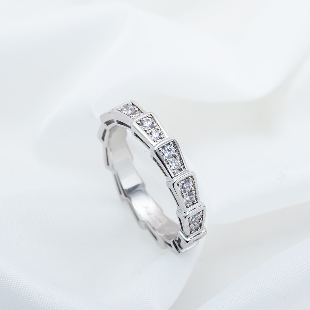[⭐⭐JeweliWhal]SERPENTI RING SILBER MIT DIAMANT-PAVÉ 3MM