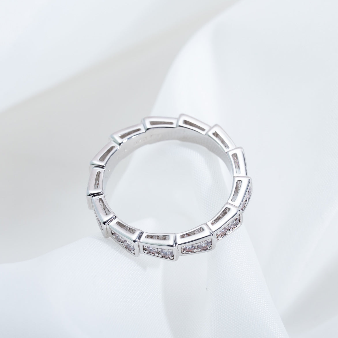 [⭐⭐JeweliWhal]SERPENTI RING SILBER MIT DIAMANT-PAVÉ 3MM