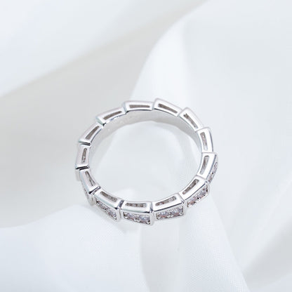 [⭐⭐JeweliWhal]SERPENTI RING SILBER MIT DIAMANT-PAVÉ 3MM