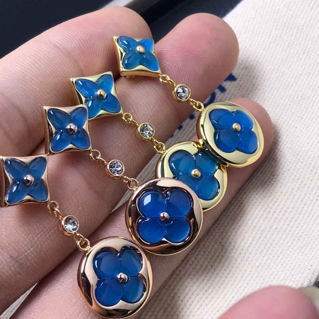 [⭐⭐JeweliWhal]STAR AND SUN AGATE DIAMOND EARRINGS