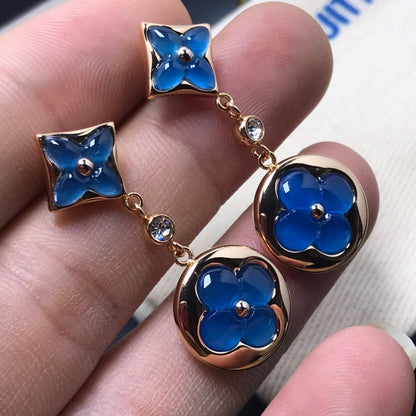 [⭐⭐JeweliWhal]STAR AND SUN AGATE DIAMOND EARRINGS