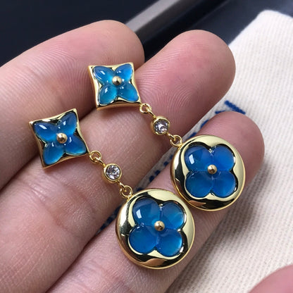 [⭐⭐JeweliWhal]STAR AND SUN AGATE DIAMOND EARRINGS