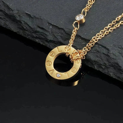 [⭐⭐JeweliWhal]LOVE NECKLACE 16MM 2 DIAMONDS