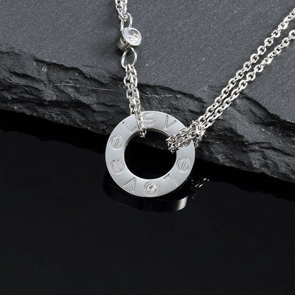 [⭐⭐JeweliWhal]LOVE NECKLACE 16MM 2 DIAMONDS