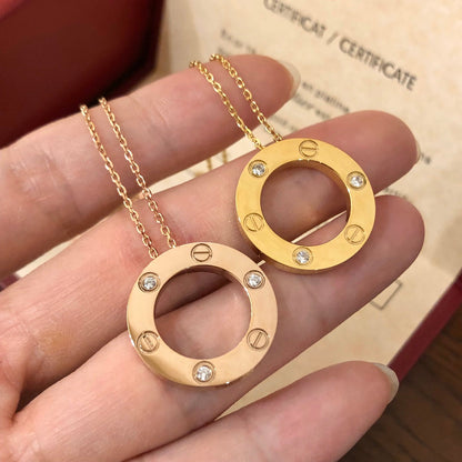 [⭐⭐JeweliWhal]LOVE NECKLACE 16MM 3 DIAMONDS