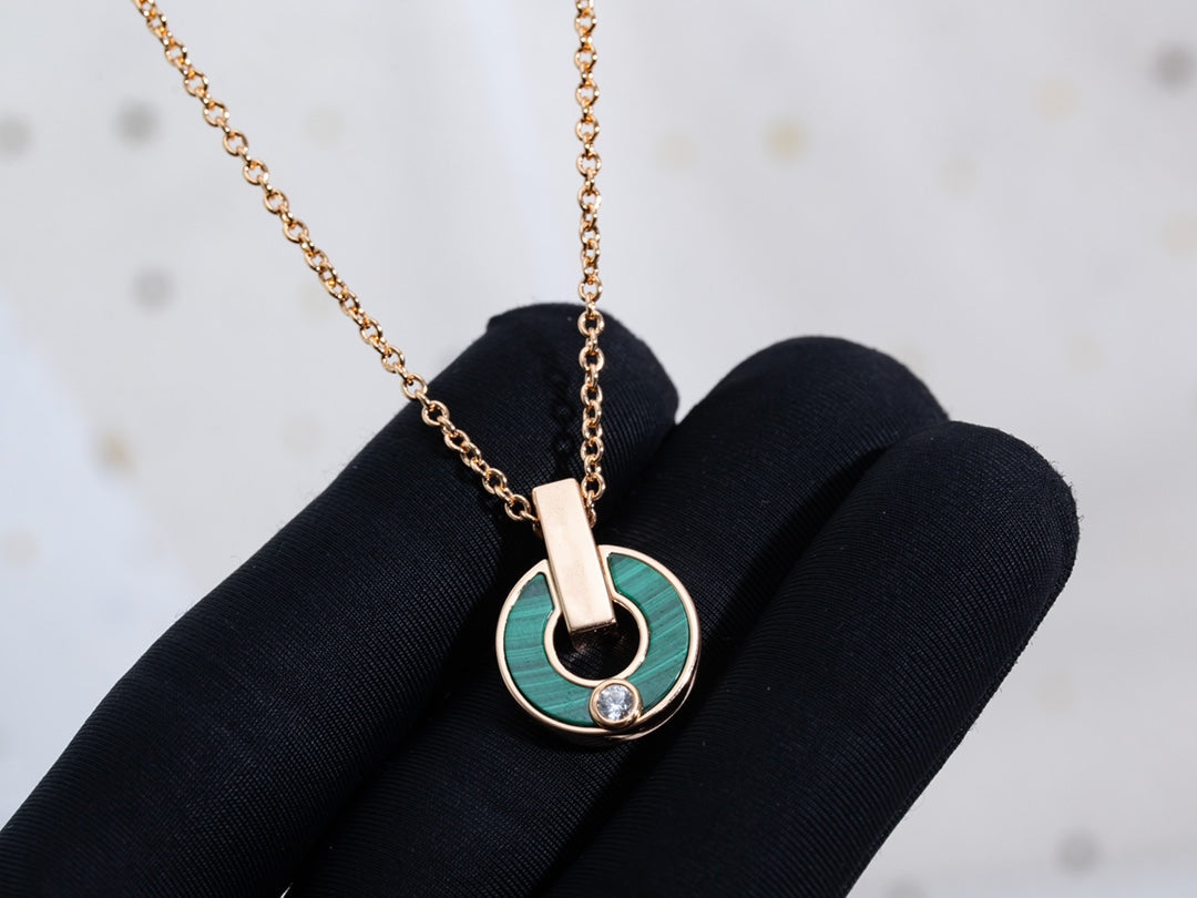 [⭐⭐JeweliWhal]GARI NECKLACE PINK GOLD MALACHITE