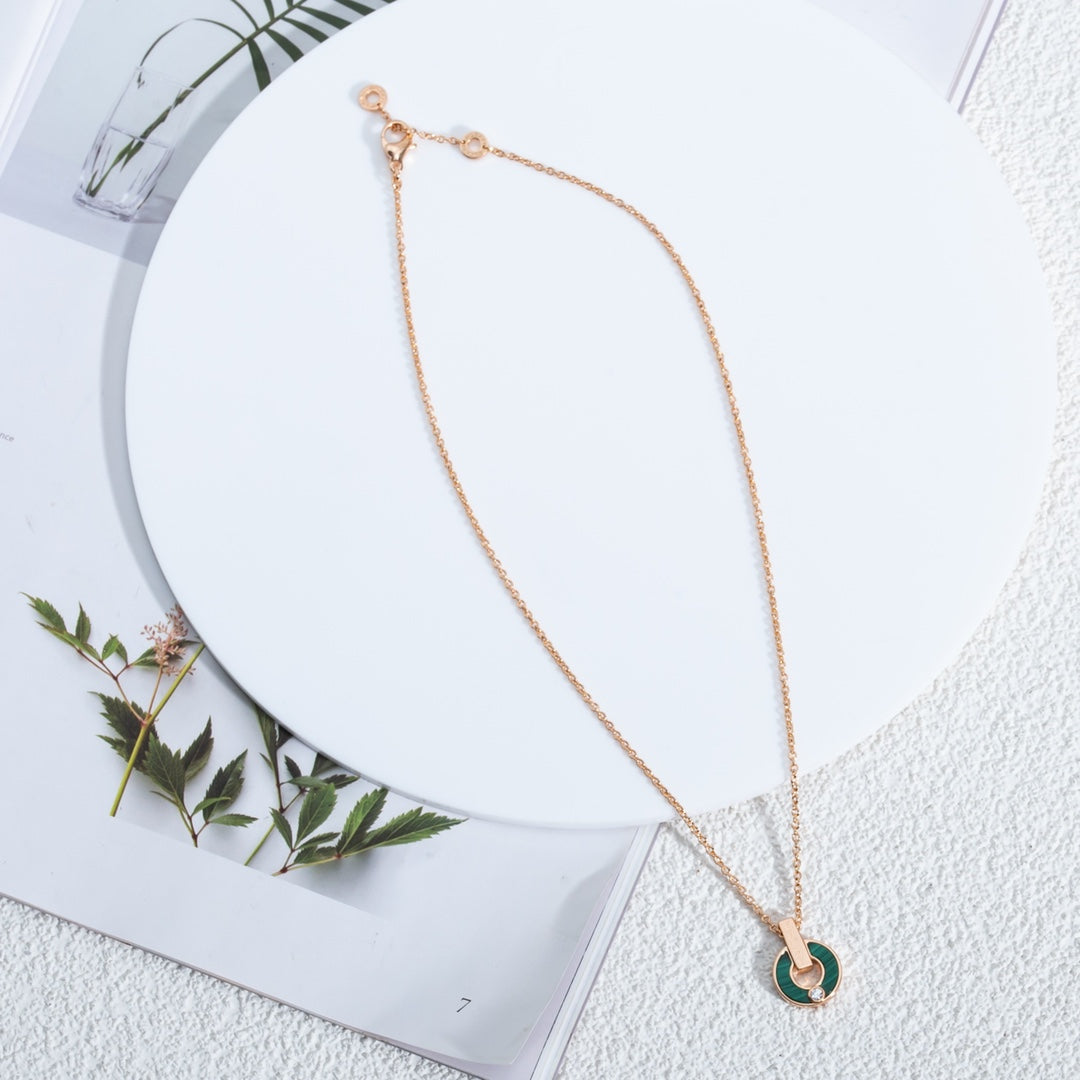 [⭐⭐JeweliWhal]GARI NECKLACE PINK GOLD MALACHITE