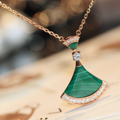 [⭐⭐JeweliWhal]TRAUM-HALSKETTE MALACHIT DIAMANT