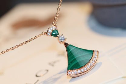 [⭐⭐JeweliWhal]TRAUM-HALSKETTE MALACHIT DIAMANT