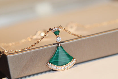 [⭐⭐JeweliWhal]TRAUM-HALSKETTE MALACHIT DIAMANT
