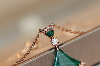 [⭐⭐JeweliWhal]TRAUM-HALSKETTE MALACHIT DIAMANT