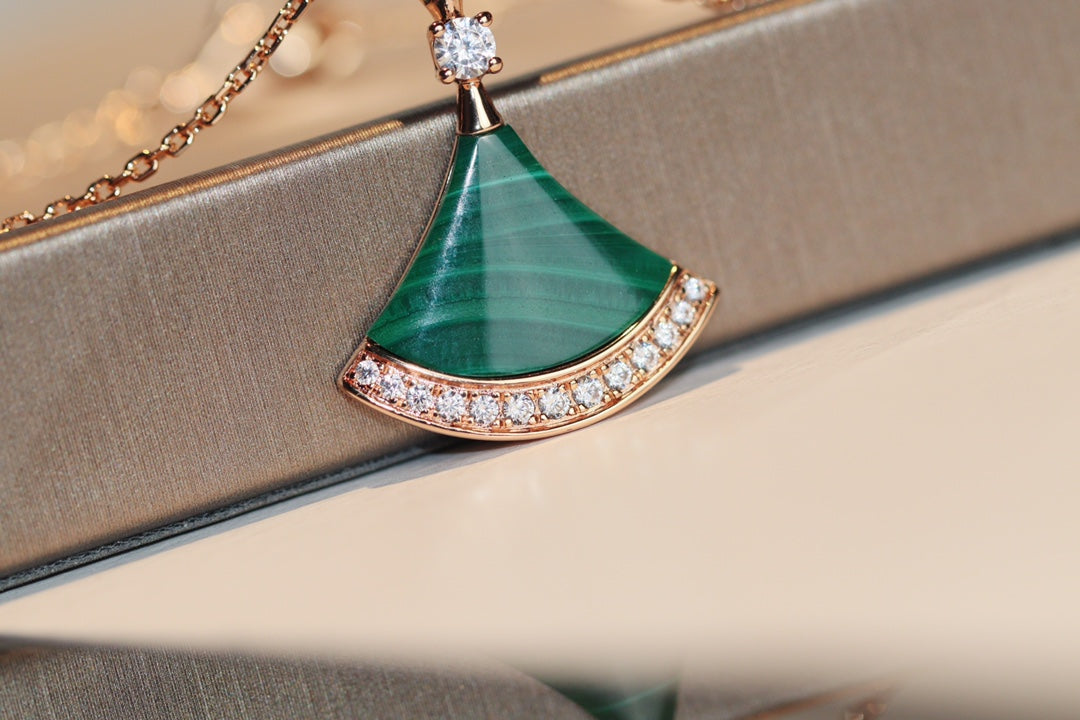 [⭐⭐JeweliWhal]TRAUM-HALSKETTE MALACHIT DIAMANT