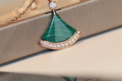 [⭐⭐JeweliWhal]TRAUM-HALSKETTE MALACHIT DIAMANT
