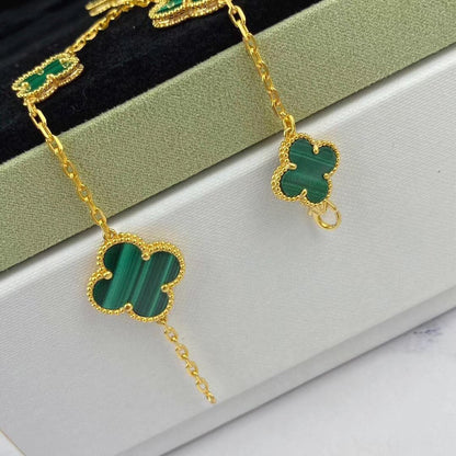 [⭐⭐JeweliWhal]MAGIC CLOVER MALACHITE GOLD BRACELET 5 MOTIFS