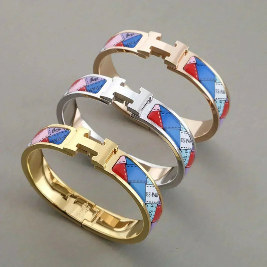 [⭐⭐JeweliWhal]H BRACELET DOTTED BORDER 12MM