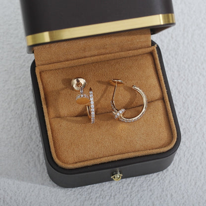 [⭐⭐JeweliWhal]JUSTE EARRINGS 12.75MM PINK GOLD DIAMOND