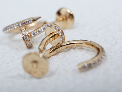 [⭐⭐JeweliWhal]JUSTE EARRINGS 12.75MM PINK GOLD DIAMOND
