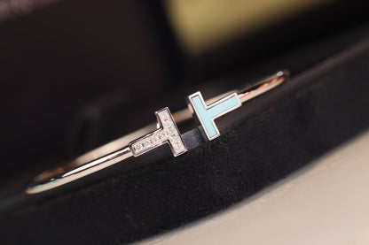 [JeweliWhal]T BRACELET 1.8MM TURQUOISE DIAMOND PINK GOLD