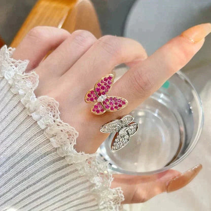 [⭐⭐JeweliWhal]TWIN BUTTERFLY DIAMOND RING