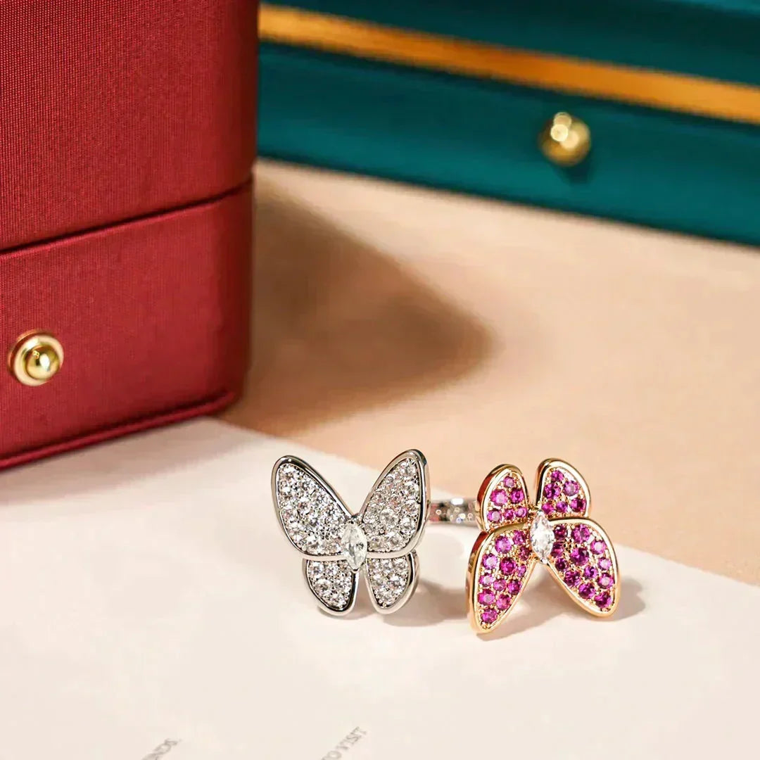[⭐⭐JeweliWhal]TWIN BUTTERFLY DIAMOND RING