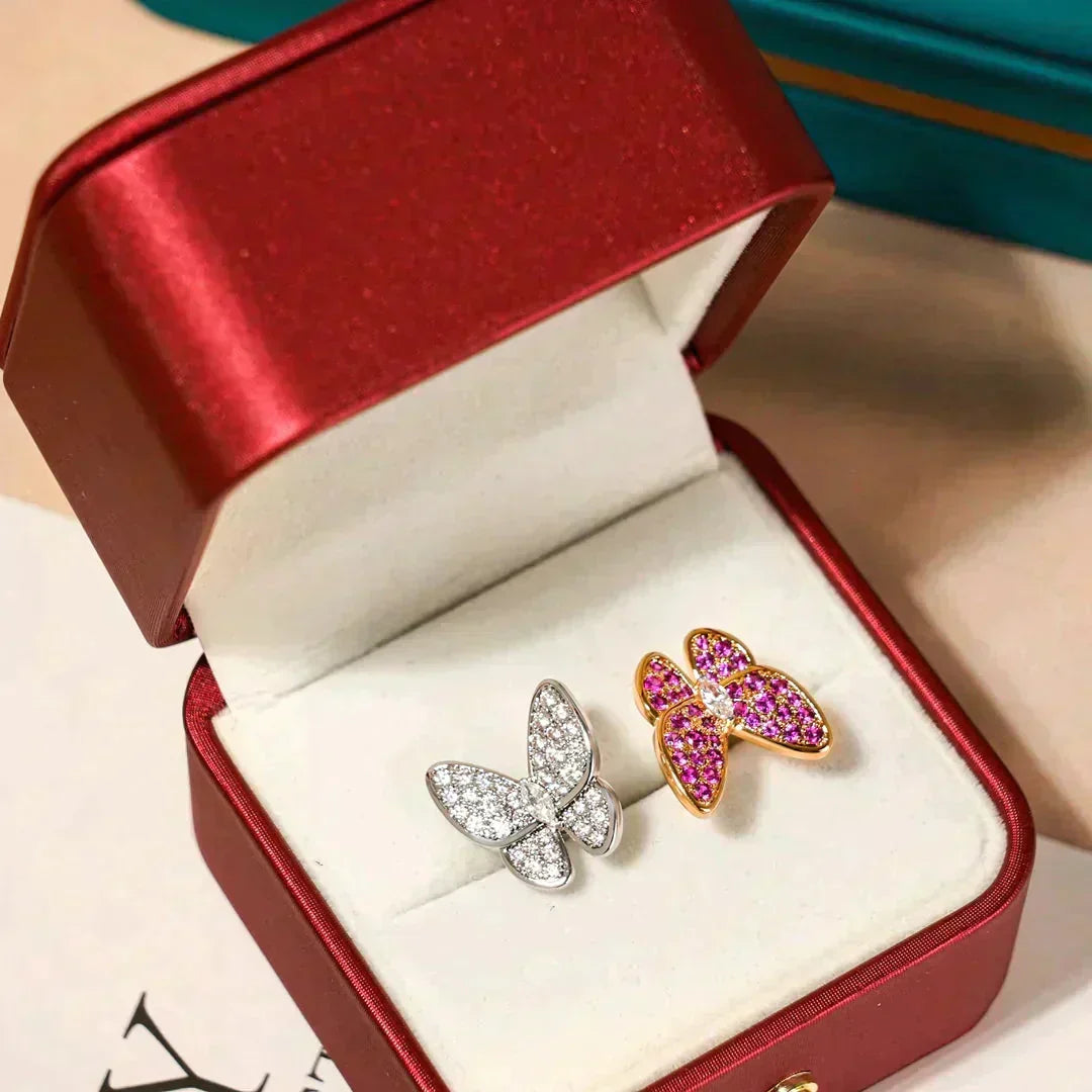 [⭐⭐JeweliWhal]TWIN BUTTERFLY DIAMOND RING