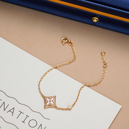 [⭐⭐JeweliWhal]STAR 1 DIAMOND PINK GOLD BRACELET