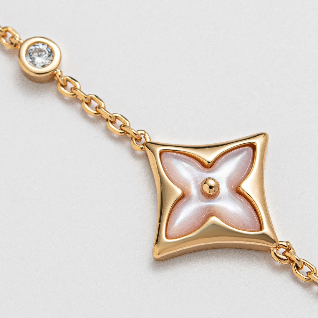 [⭐⭐JeweliWhal]STAR 1 DIAMOND PINK GOLD BRACELET