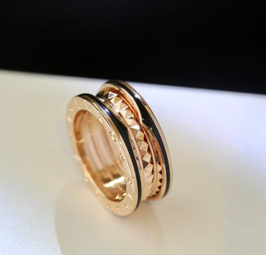 [⭐⭐JeweliWhal]ZERO 1 PINK GOLD BLACK CERAMIC RING