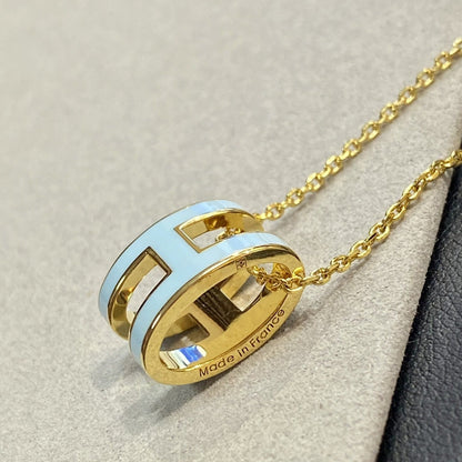 [⭐⭐JeweliWhal]POP H LIGHT BLUE NECKLACE
