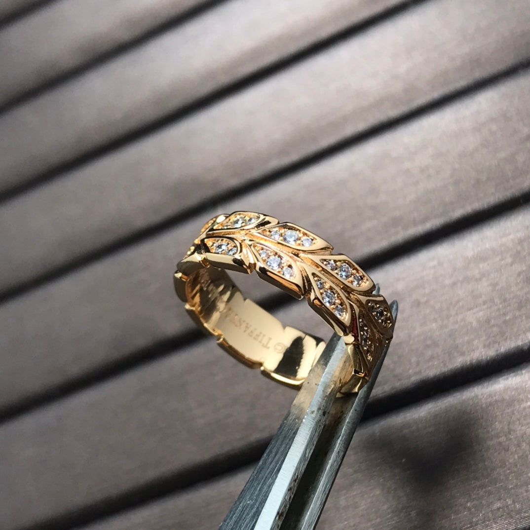 [JeweliWhal]OLIVE LEAF RING DIAMONDS
