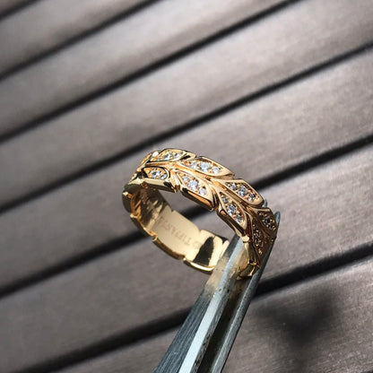 [JeweliWhal]OLIVE LEAF RING DIAMONDS