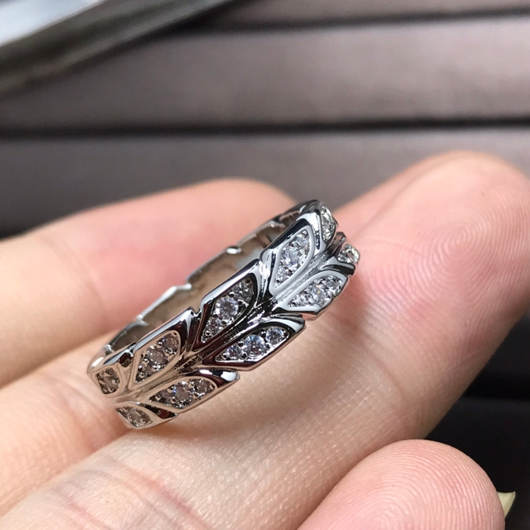 [JeweliWhal]OLIVE LEAF RING DIAMONDS