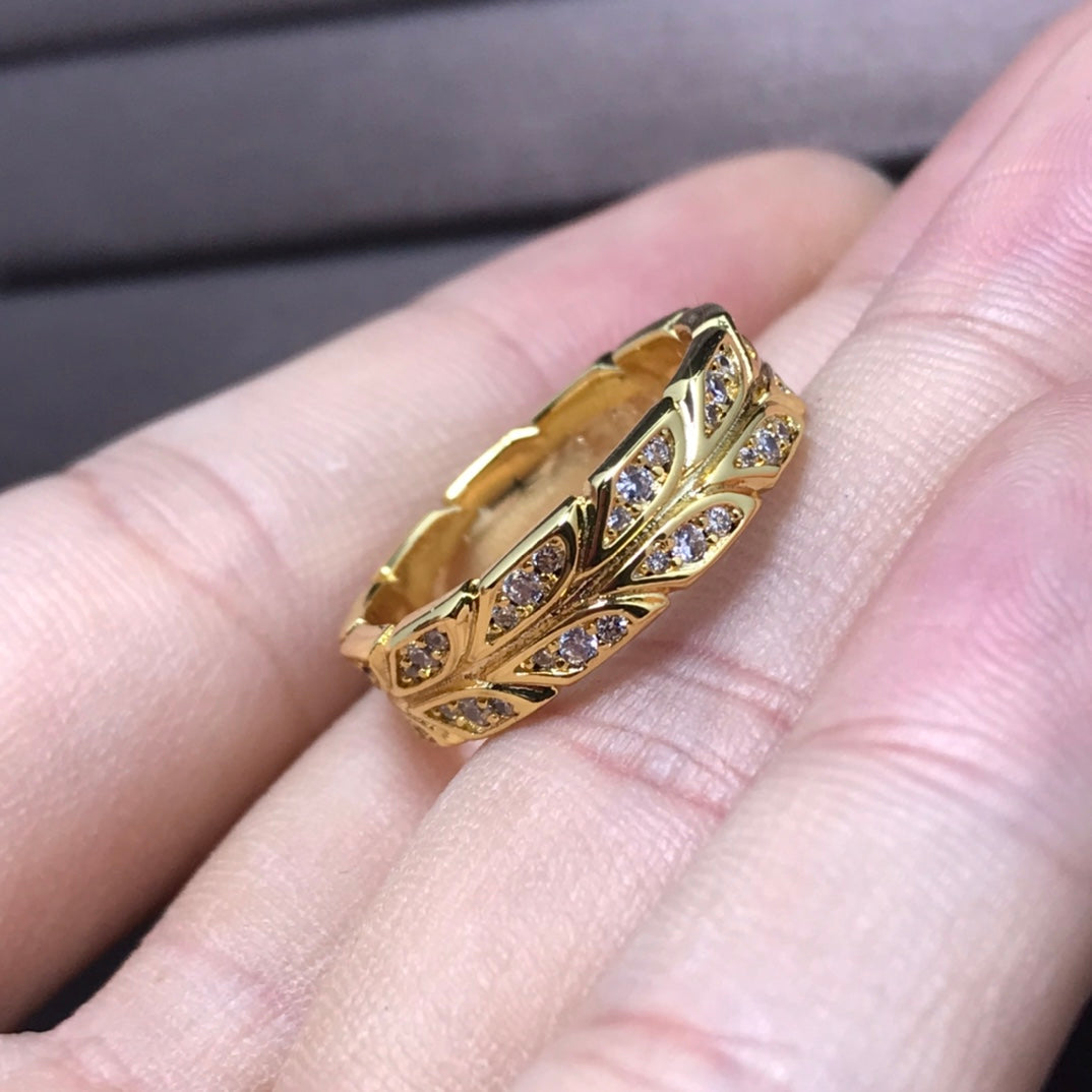 [JeweliWhal]OLIVE LEAF RING DIAMONDS