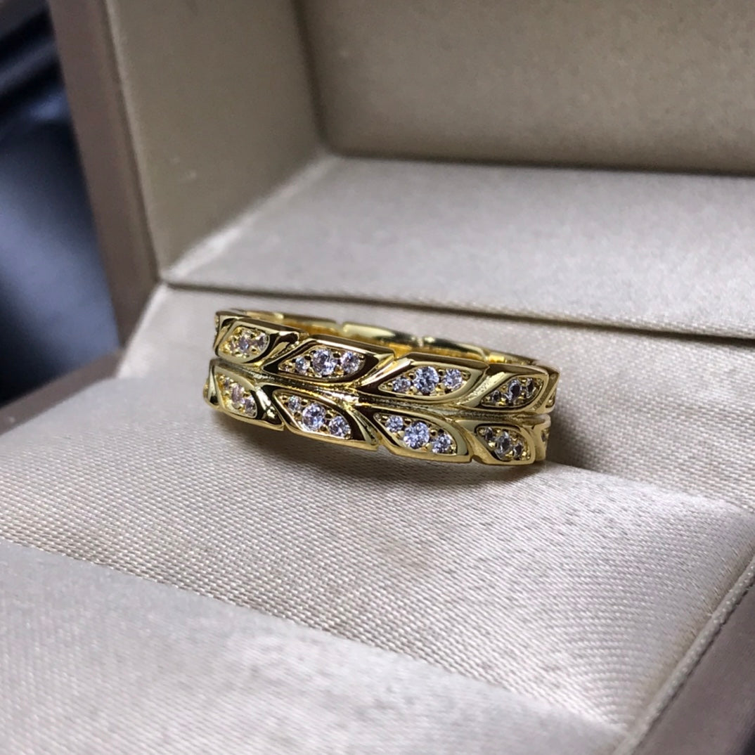 [JeweliWhal]OLIVE LEAF RING DIAMONDS