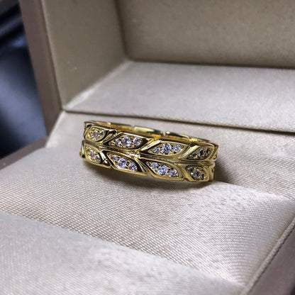 [JeweliWhal]OLIVE LEAF RING DIAMONDS