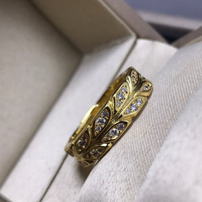 [JeweliWhal]OLIVE LEAF RING DIAMONDS