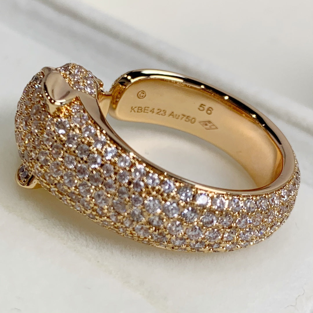 [⭐⭐JeweliWhal]PANTHERE PINK GOLD DIAMOND RING