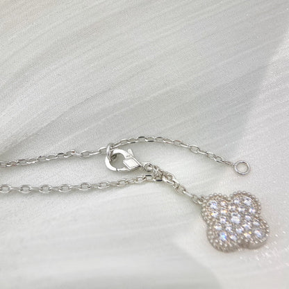[⭐⭐JeweliWhal]CLOVER 5 MOTIVE SILBER DIAMANT-HALSKETTE