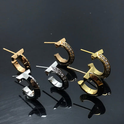 [JeweliWhal]T HOOP DIAMOND EARRINGS