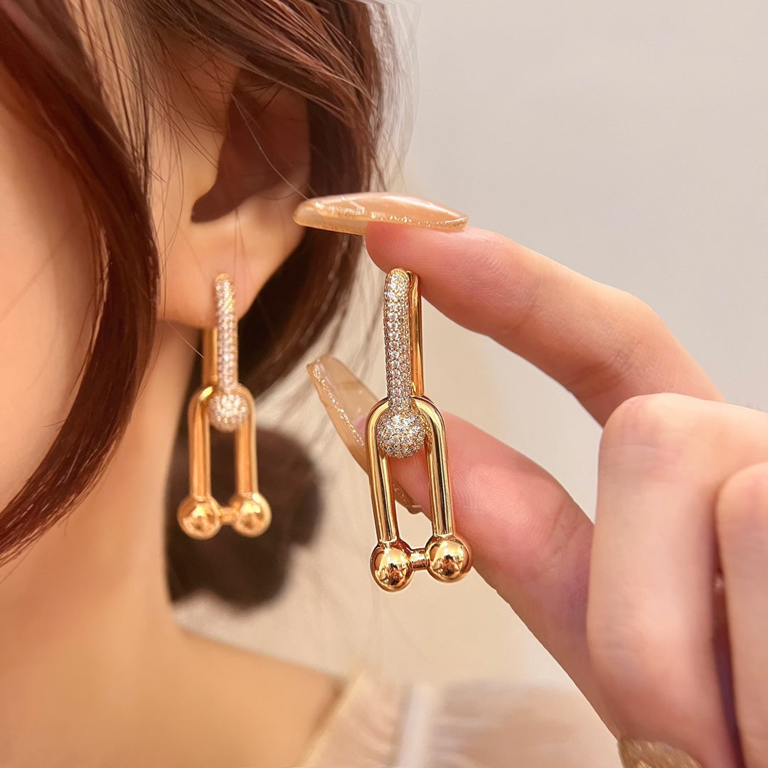[JeweliWhal]HARDWEAR DROP DIAMONDS EARRINGS