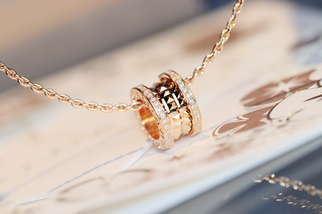 [⭐⭐JeweliWhal]ZERO 1 ROCK PEDANT PINK GOLD NECKLACE
